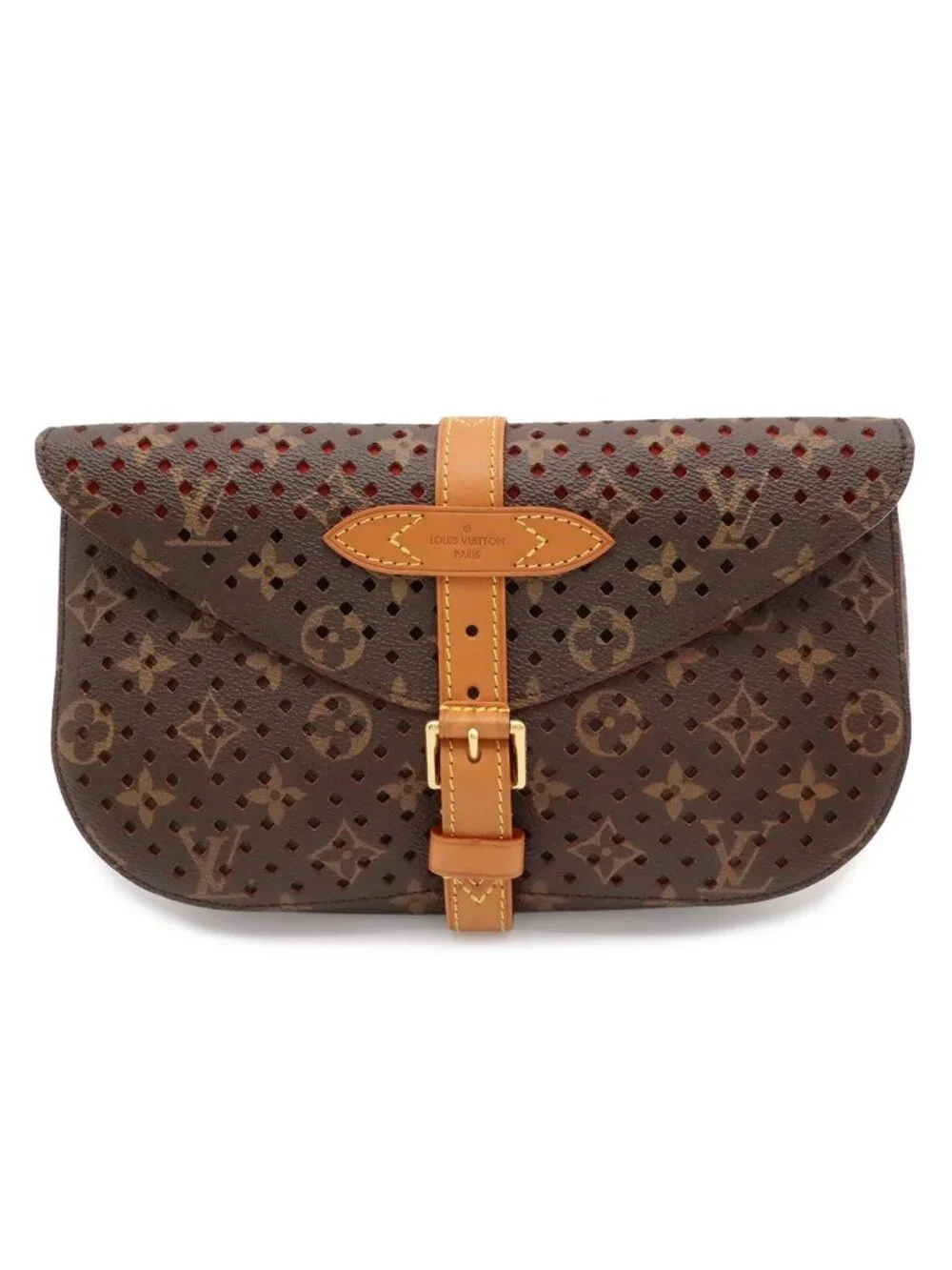 Louis Vuitton Monogram Perforated Flor Clutch Saumur